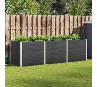 vidaXL Arriate de jardín WPC gris Dimensiones 200 x 50 x 54 cm, 200 x 50 x 91 cm, 200 x 100 x 54 cm y mas