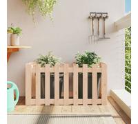 vidaXL Arriate elevado jardín con valla madera maciza pino 100x50x50cm