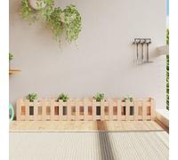 vidaXL Arriate elevado jardín con valla madera maciza pino 200x30x30cm