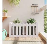 vidaXL Arriate elevado jardín con valla madera pino blanco 100x50x50cm