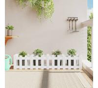 vidaXL Arriate elevado jardín con valla madera pino blanco 150x30x30cm