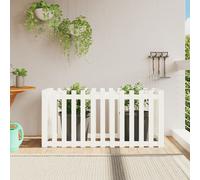 vidaXL Arriate elevado jardín con valla madera pino blanco 150x50x70cm