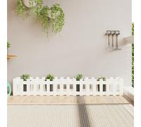 vidaXL Arriate elevado jardín con valla madera pino blanco 200x30x30cm
