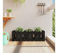vidaXL Arriate elevado jardín con valla madera pino negro 100x30x30cm