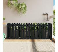 vidaXL Arriate elevado jardín con valla madera pino negro 200x50x70cm