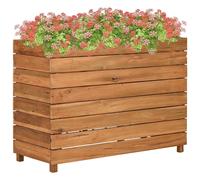 vidaXL Arriate elevado madera de teca reciclada y acero 100x40x72 cm