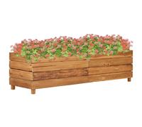 vidaXL Arriate elevado madera de teca reciclada y acero 150x40x38 cm