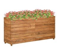 vidaXL Arriate elevado madera de teca reciclada y acero 150x40x72 cm