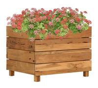 vidaXL Arriate elevado madera de teca reciclada y acero 50x40x38 cm