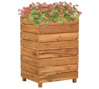 vidaXL Arriate elevado madera de teca reciclada y acero 50x40x72 cm
