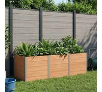 vidaXL Arriate elevado Marrón 300 x 100 x 91 cm WPC y Aluminio