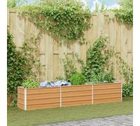vidaXL Arriate elevado Marrón Claro 240 x 40 x 45 cm Acero Galvanizado