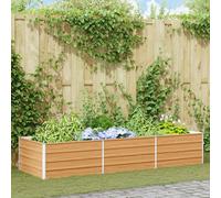 vidaXL Arriate elevado Marrón Claro 240 x 80 x 45 cm Acero Galvanizado