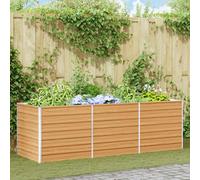 vidaXL Arriate elevado Marrón Claro 240 x 80 x 77 cm Acero Galvanizado