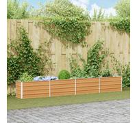 vidaXL Arriate elevado Marrón Claro 320 x 40 x 45 cm Acero Galvanizado