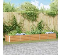 vidaXL Arriate elevado Marrón Claro 400 x 80 x 45 cm Acero Galvanizado