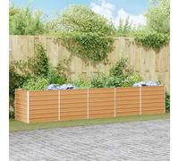 vidaXL Arriate elevado Marrón Claro 400 x 80 x 77 cm Acero Galvanizado
