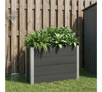 vidaXL Arriate elevado Negro 100 x 30 x 72 cm WPC y Aluminio