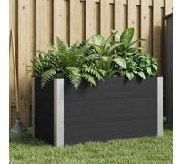 vidaXL Arriate elevado Negro 100 x 50 x 54 cm WPC y Aluminio