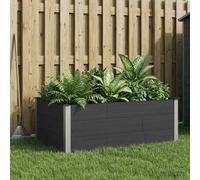 vidaXL Arriate elevado Negro 150 x 100 x 54 cm WPC y Aluminio