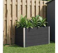 vidaXL Arriate elevado Negro 150 x 100 x 91 cm WPC y Aluminio
