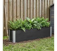 vidaXL Arriate elevado Negro 150 x 30 x 36 cm WPC y Aluminio