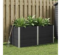 vidaXL Arriate elevado Negro 200 x 100 x 91 cm WPC y Aluminio