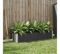 vidaXL Arriate elevado Negro 200 x 30 x 36 cm WPC y Aluminio