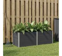 vidaXL Arriate elevado Negro 250 x 100 x 91 cm WPC y Aluminio