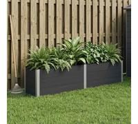 vidaXL Arriate elevado Negro 250 x 50 x 54 cm WPC y Aluminio