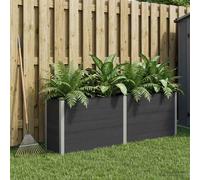 vidaXL Arriate elevado Negro 250 x 50 x 91 cm WPC y Aluminio