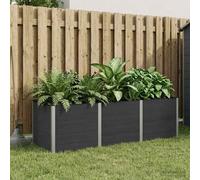 vidaXL Arriate elevado Negro 300 x 100 x 91 cm WPC y Aluminio