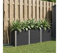 vidaXL Arriate elevado Negro 300 x 50 x 91 cm WPC y Aluminio