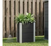 vidaXL Arriate elevado Negro 50 x 30 x 72 cm WPC y Aluminio
