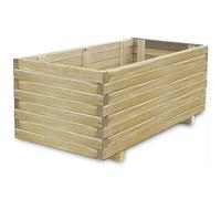 vidaXL Arriate macetero elevado rectangular madera pino impregnada 100 x 50 x 40 cm