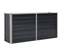 vidaXL Arriate Exterior Grande Macetero Huerto Urbano Maceta XXL Mesa Cultivo Verduras Plantas Flores Acero Galvanizado Gris Antracita 160x40x77 cm