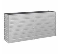 vidaXL Arriate Jardinera Macetero Cesta Pared Alambre Maceta Flores Plantas Jardín Patio Terraza Estable de Acero Galvanizado Plateado 160x40x77 cm