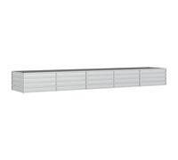 vidaXL Arriate Jardinera Macetero Cesta Pared Alambre Maceta Flores Plantas Jardín Patio Terraza Estable de Acero Galvanizado Plateado 400x80x45 cm