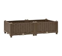vidaXL Arriate Jardinera Macetero Recipiente Flores Plantas Soporte Jardín Patio Terraza Balcón Decoración Adornos 80x40x23 cm Polipropileno