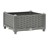 vidaXL Arriate, Jardinera Rectangular, Macetero para Flores Verduras Plantas, Maceta de Jardín, Polipropileno Gris Claro 40x40x23 cm