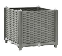 vidaXL Arriate, Jardinera Rectangular, Macetero para Flores Verduras Plantas, Maceta de Jardín, Polipropileno Gris Claro 40x40x38 cm
