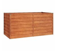 vidaXL Jardinera elevada Arriate oxidado Acero Corten rectangular 160x80x77 cm