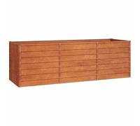 vidaXL Jardinera elevada Arriate oxidado para jardín – Acero Corten 240x80x77 cm