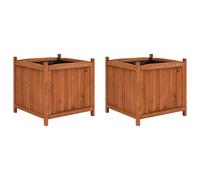 vidaXL Arriates 2 unidades madera de abeto 50x50x50 cm