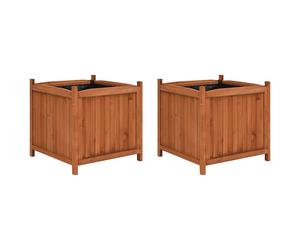 vidaXL Arriates 2 unidades madera de abeto 50x50x50 cm