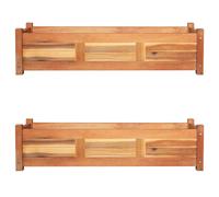 vidaXL Arriates elevados de jardín 2 pzas madera acacia 100x30x25 cm