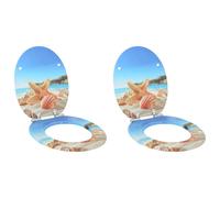 vidaXL Asiento de inodoro de cierre suave 2 pcs Concha del mar
