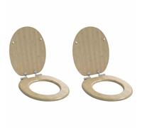 vidaXL Asiento de inodoro de cierre suave 2 uds. Color bambú claro