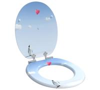 vidaXL Asiento de inodoro de cierre suave Azul 44 x 38 cm