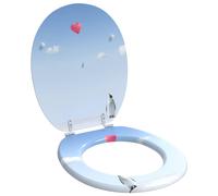 vidaXL Asiento de inodoro de cierre suave Azul 44 x 38 cm